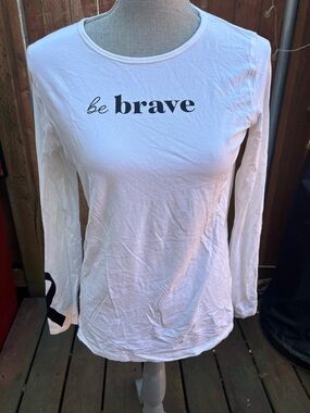 Coolibar UPF 50+ Sun Protection Shirt Women Small White Be Brave Melanoma MRF